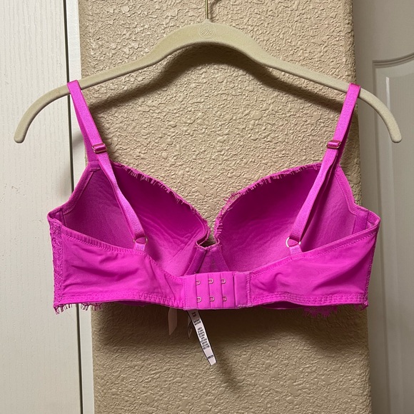 Victoria’s Secret DREAM ANGELS Lightly Lined Lace Demi Bra 34DD Pink Berry - Picture 7 of 9